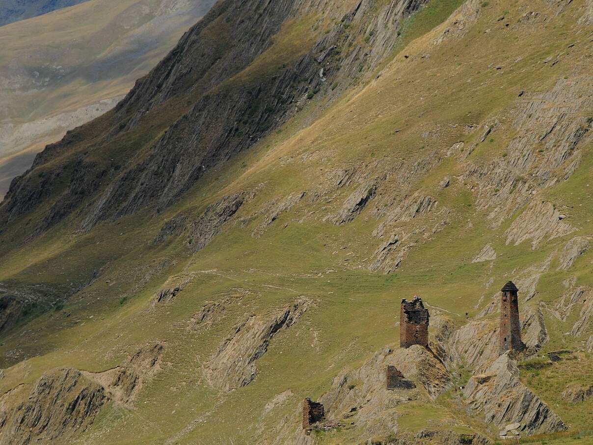 Wehrtürme im Tusheti-Nationalpark, Georgien © Aurel Heidelberg / WWF Deutschland