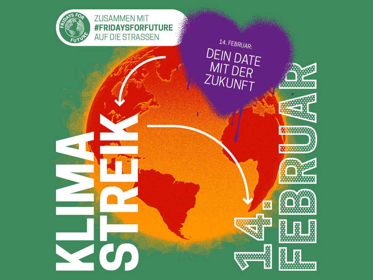 Schenken Sie dem Klima ihr Herz: Klimastreik am 14. Februar 2025