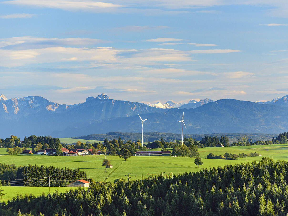 Spätsommer-Abend im Allgäu Sommerabend am Allgäuer Alpenrand bei Günzach, sonniges Wetter und herrliche Fernsicht ins Ge